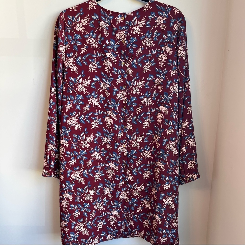 Madewell Red Sheath Dress V-Neck Long Sleeve - Size Large - Picture 8 of 16